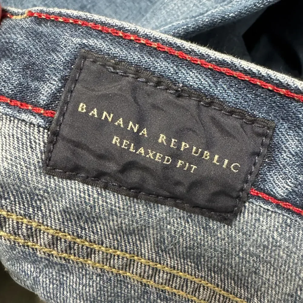 Banana Republic Jeans Relaxed Fit‎ Button Fly Mens 34x30 (35x29 ACTUAL) Denim